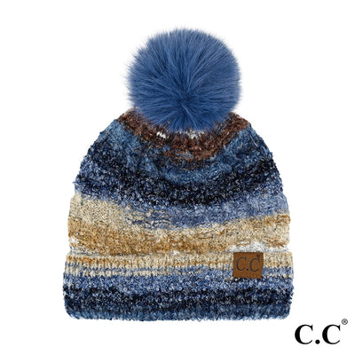 Multi Color Space Dye Pom Beanie (3 Colors)