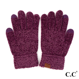 CC Solid Chenille Knit Smart Touch Gloves (5 Colors)