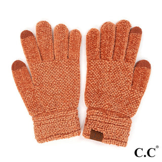 CC Solid Chenille Knit Smart Touch Gloves (5 Colors)