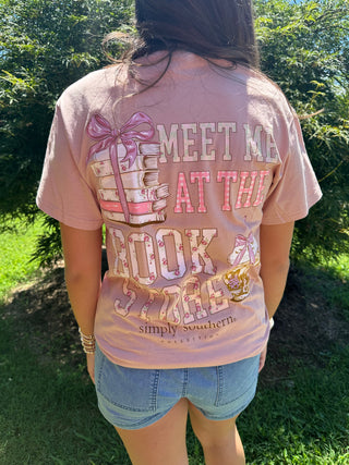 Simply Southern - "Meet Me at the Book Store" Tee in Mahogany