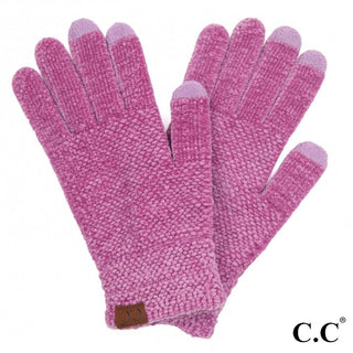 CC Solid Chenille Knit Smart Touch Gloves (5 Colors)