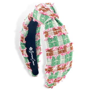 BRIANNA CANNON'S FALL PINK AND GREEN TWEED HEADBAND