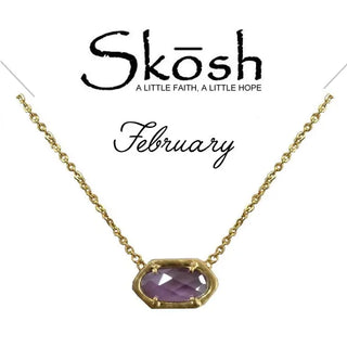 14kt Gold Plating with Sideways Oval Emerald (Febraury Imitation Birthstone) Necklace