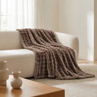 Dark Brown Margo Lavender Scented Silver Bubble Throw by Aromasoles
