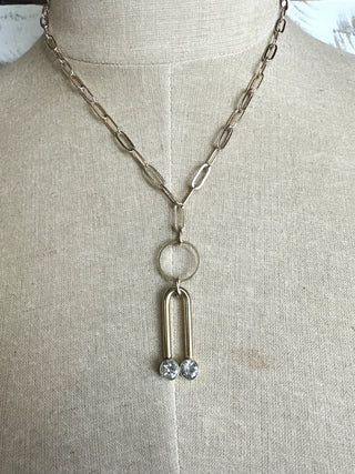 Scooples Gold Crystal Arch Necklace