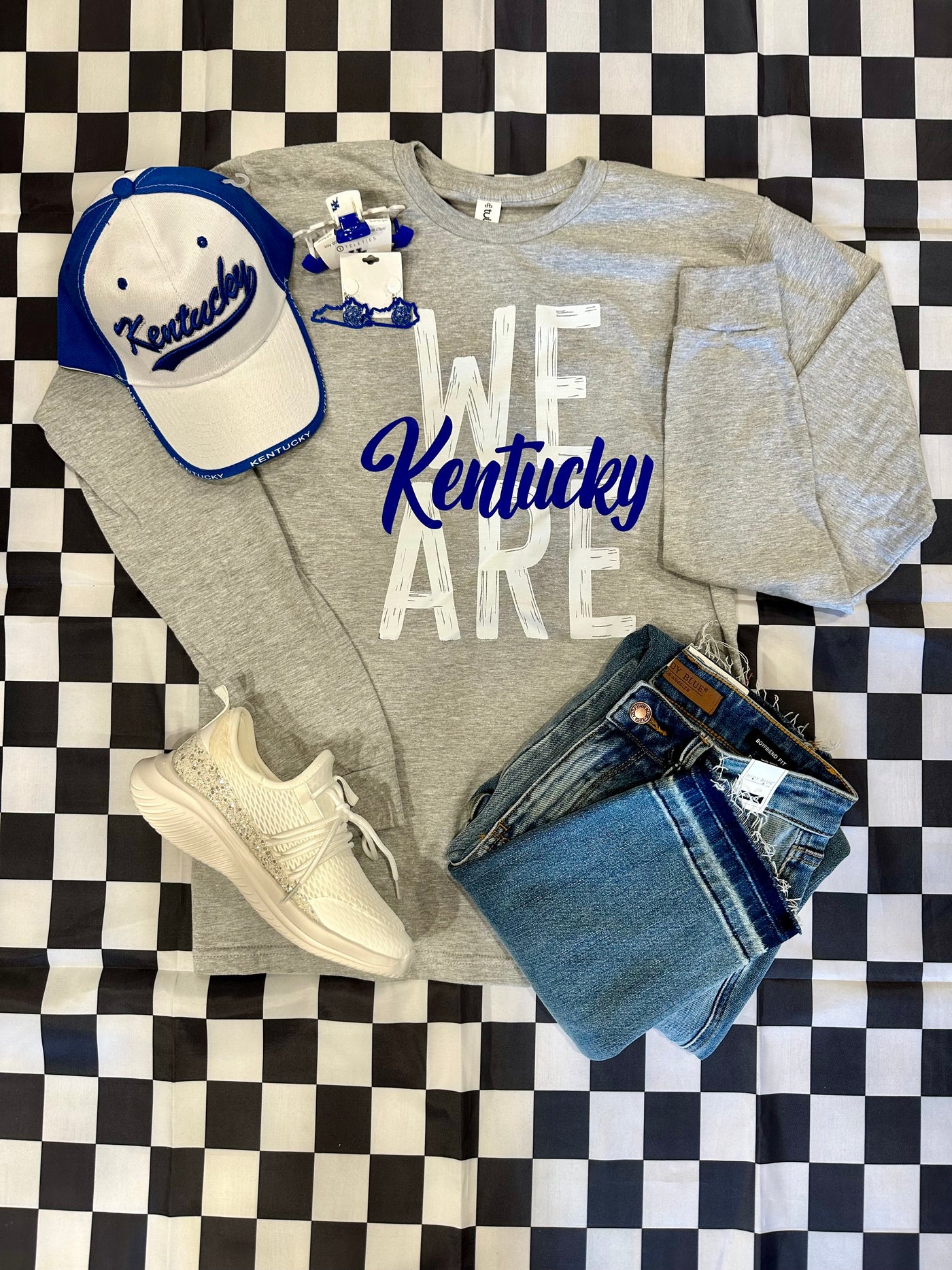 "We Are Kentucky" Long Sleeve Tee on Heather Gray