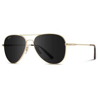 Maxwell in Gold Frame/Black Lens Polarized Sunglasses