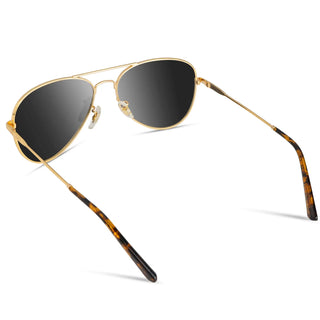 Maxwell in Gold Frame/Black Lens Polarized Sunglasses