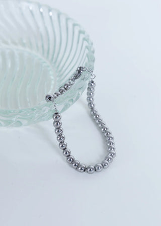 Beaded Bracelet Large-Silver