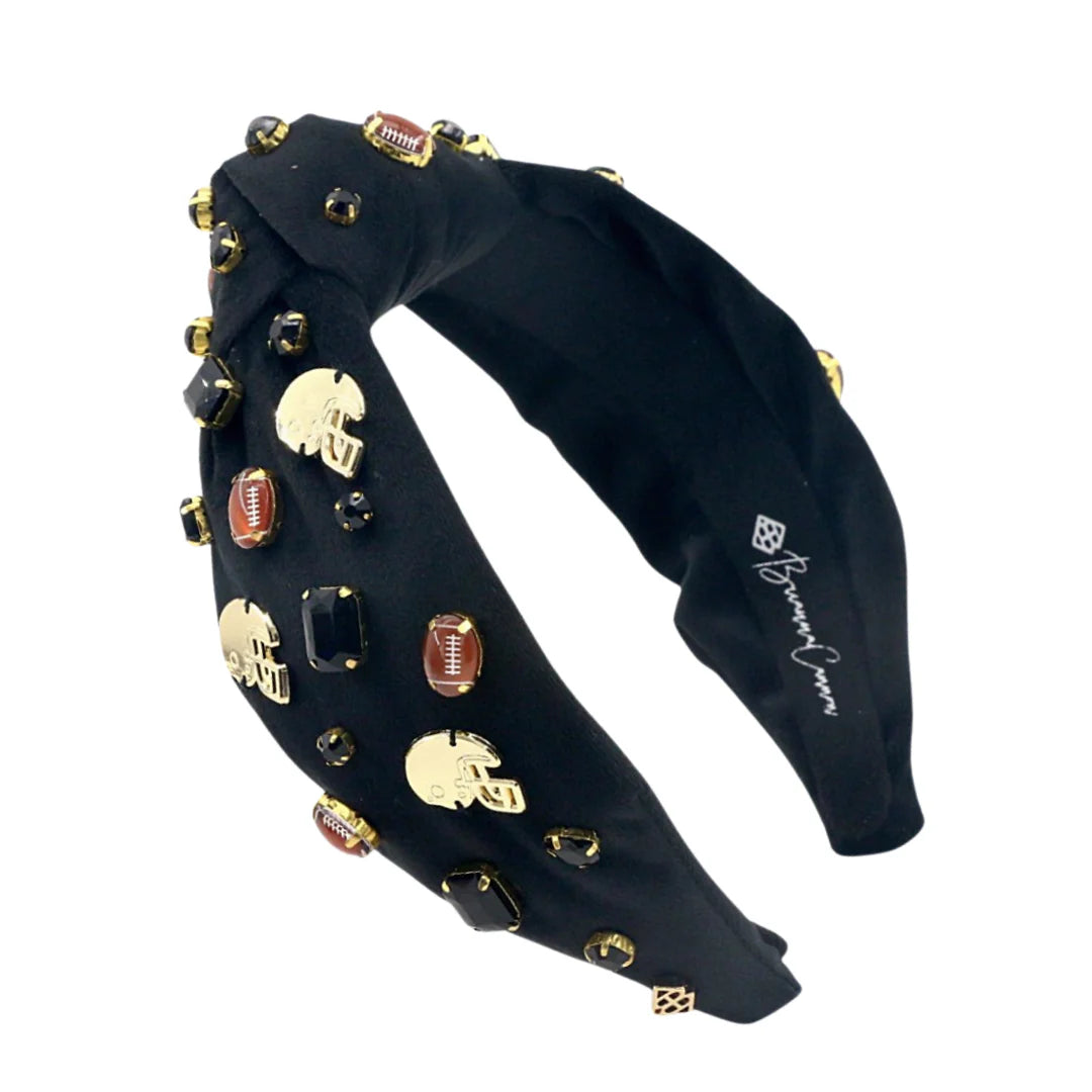 BRIANNA CANNON FAN GEAR FOOTBALL HEADBAND IN BLACK