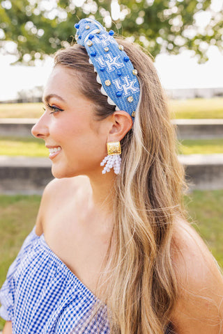 BRIANNA CANNON'S ADULT SIZE UNIVERSITY OF KENTUCKY CROSS STITCH HEADBAND