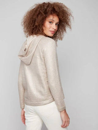 Charlie B Plush Champagne Knit Hoodie Sweater Final Sale