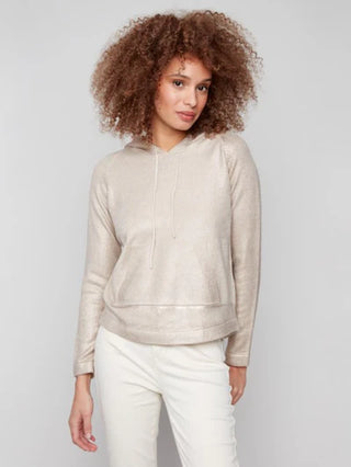Charlie B Plush Champagne Knit Hoodie Sweater Final Sale