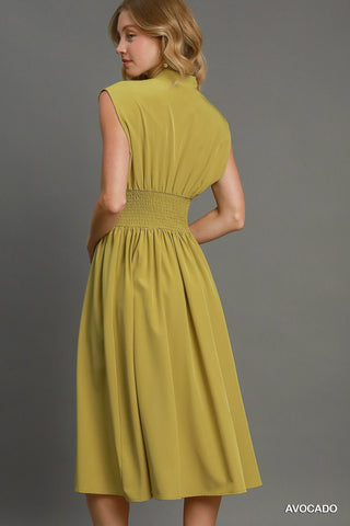 Avocado Sleeveless Two-Way Zipper Dress w/ Pockets Final Sale