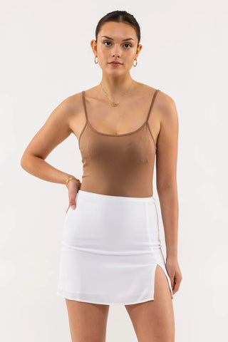 Curvy Mocha Solid Cami Top FInal Sale