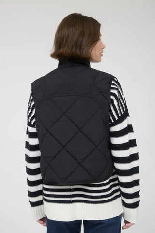 SC BLACK SNAP BUTTON QUILTED PUFFER VEST