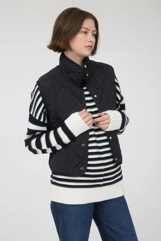 SC BLACK SNAP BUTTON QUILTED PUFFER VEST