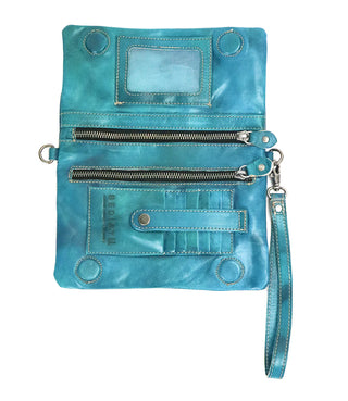 Bed Stu "Cadence" Crossbody/Wristlet in Arctic Teal Driftwood