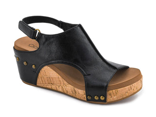 Carley Platform Wedge in Black by Corkys