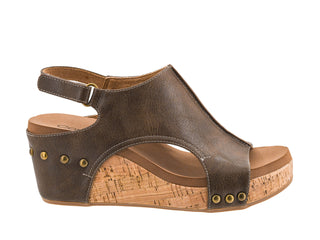 Carley Platform Wedge in Chestnut by Corkys