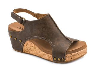 Carley Platform Wedge in Chestnut by Corkys