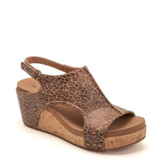 Carley Platform Wedge in Small Leopard by Corky's