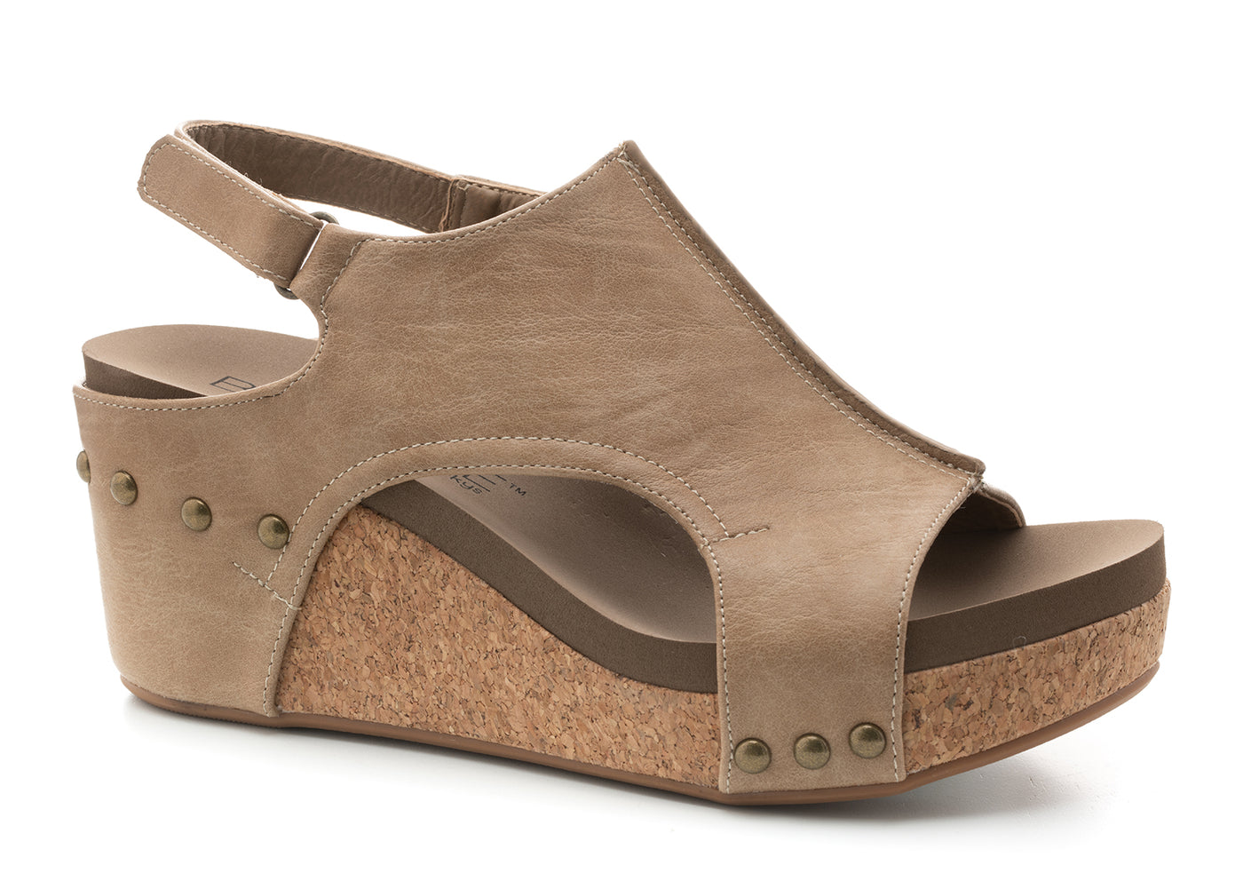 Carley Platform Wedge  in Taupe Smooth by Corky's
