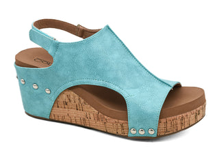 Carley Platform Wedge in Teal by Corkys