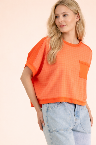 SC Coral Dolman Sleeve Textured Knit Casual Top FINAL SALE