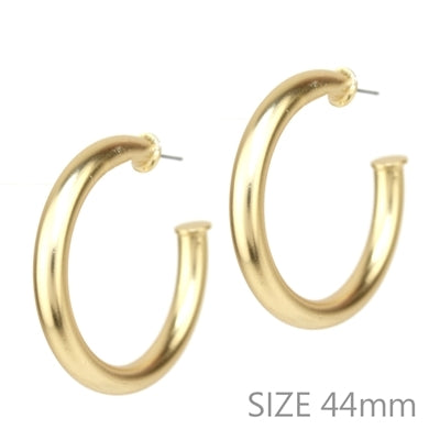 Shiny Gold Stud Hoop Earrings