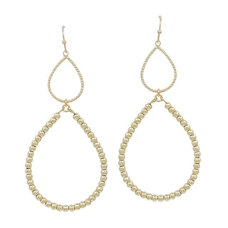 Beaded Double Teardrop Earring (2 Colors)