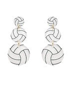 Glitter Volleyball Acrylic 3-Drop Post Earring