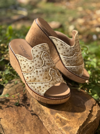 Corkys "Neon Moon" in Tan Washed Denim Rhinestone