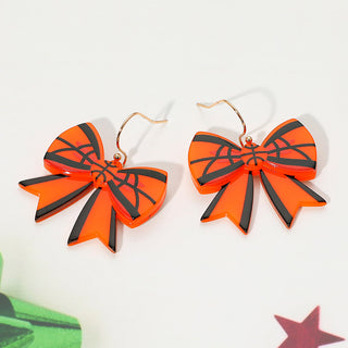 Resin Sports Bow Dangle Earrings (3 Sports)