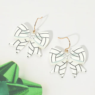 Resin Sports Bow Dangle Earrings (3 Sports)
