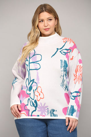 CURVY MOCK NECK LONG SLEEVE SWEATER by FATE Final Sale