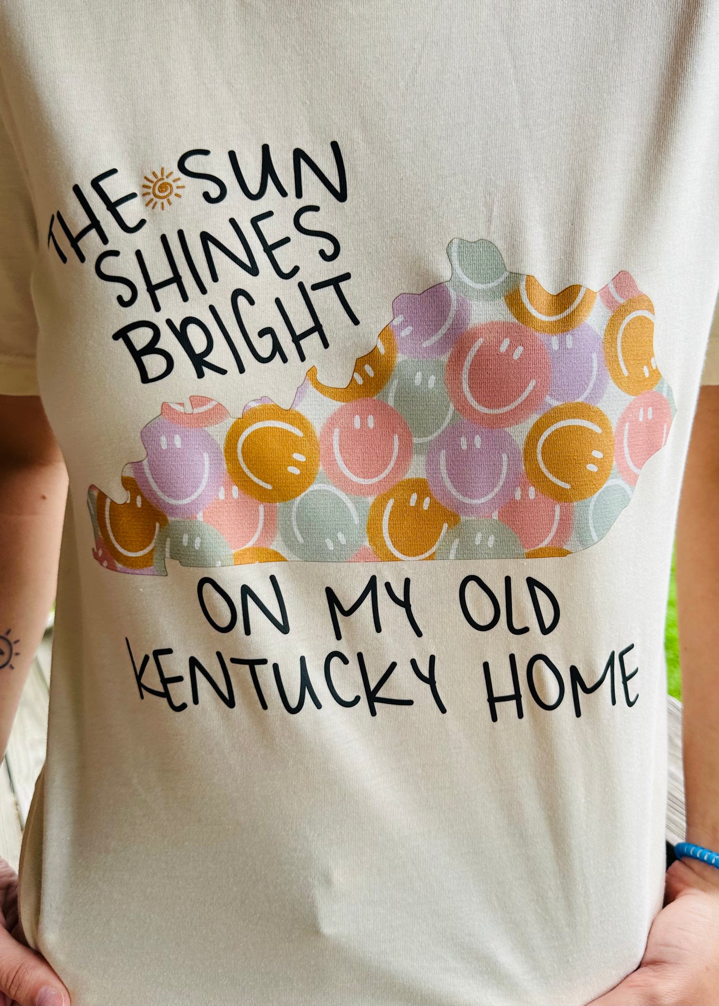 "The Sun Shines Bright on my Old Kentucky Home" Tee in Soft Cream