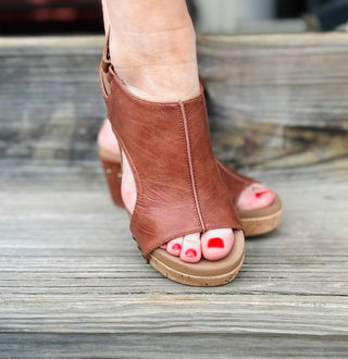 Carley Platform Wedge in Bourbon by Corkys