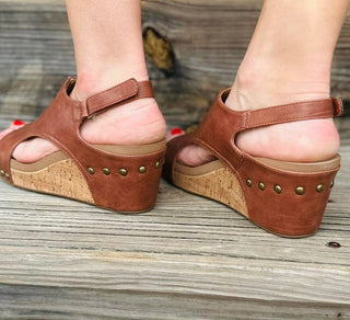 Carley Platform Wedge in Bourbon by Corkys
