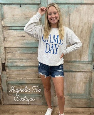 GAME DAY Vintage Crew Neck Sweatshirt on Grey