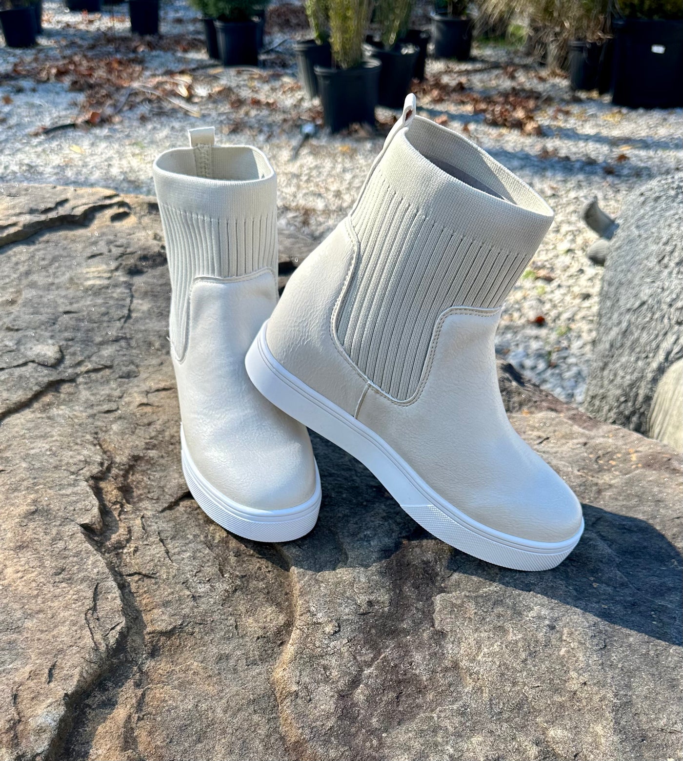 Corkys "Sweater Weather" Boots in Ivory Final Sale
