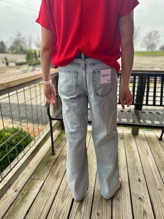Light Wash Straight Leg Jeans