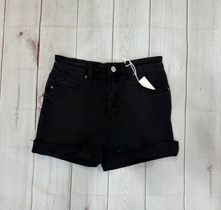 Black 5 Pocket Cuffed Shorts Final Sale