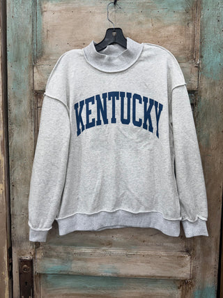 Lt. Grey/White Reversible KY Mockneck Sweatshirt