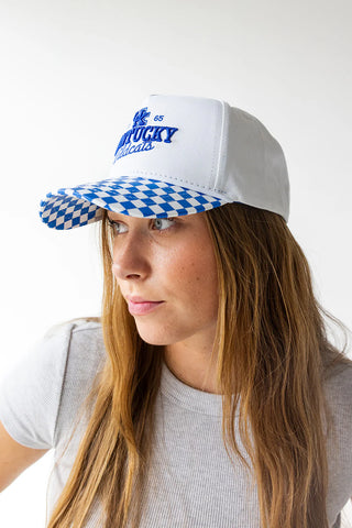 KENTUCKY ALBON CHECKERED CANVAS TRUCKER HAT