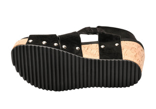 Corkys "Guilty Pleasure" in Black Faux Suede Wedges