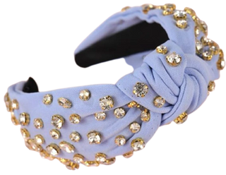 Light Blue Rhinestone Knotted Headband
