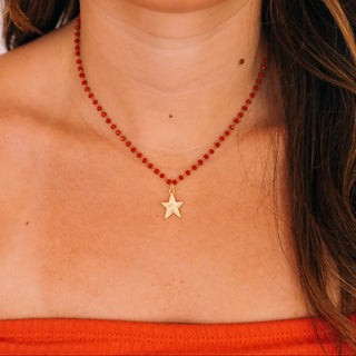 Red Firework Necklace w/Charm by Inspire Designs
