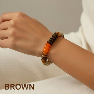 Marbled Acetate Disk Bead Bracelet With Hinged Clasp (5 Colors)
