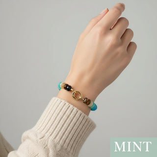 Marbled Acetate Disk Bead Bracelet With Hinged Clasp (5 Colors)